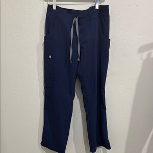 Figs Small Petite Navy Blue Drawstring Scrub Pants